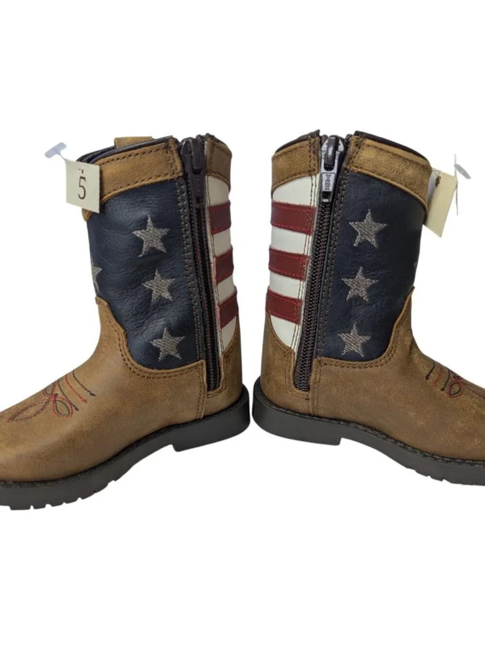 NEW Cody James Toddler Boys' USA Flag Western Boots Broad Square Toe Size 5